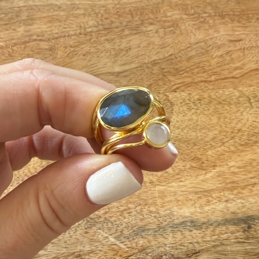 Labradorite and Moonstone Ring, 7